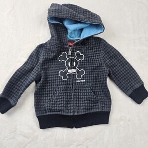Paul frank hoodie size 12 months Black grey full Zip pockets